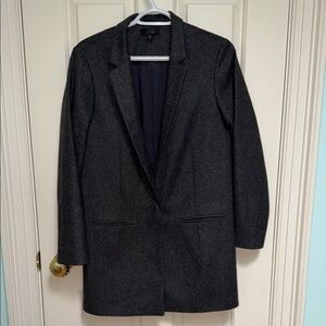 COS Dark Gray Wool-Blend Long Blazer
